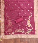 Women's pink handwork dress material