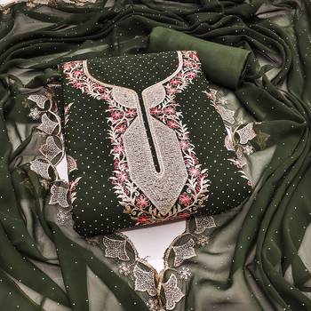 Women's mehndi embroidered dress material 1