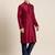 Black pashmina embroidered jacket with maroon kurta set