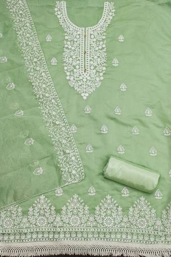 Women's pista embroidered dress material