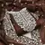 Women's brown embroidered dress material