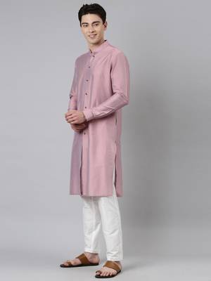 Pink print jacket with  open kurta 3