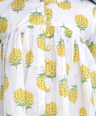 White printed cotton girls top bottom 5