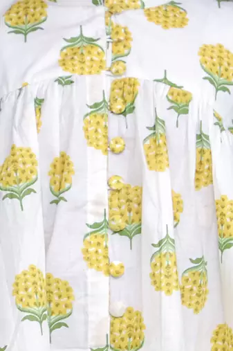 White printed cotton girls top bottom