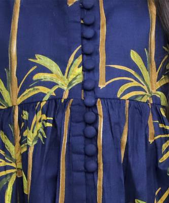 Blue printed georgette girls kurti and pant 5