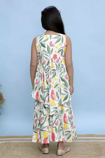 Multicolor printed cotton girls sharara