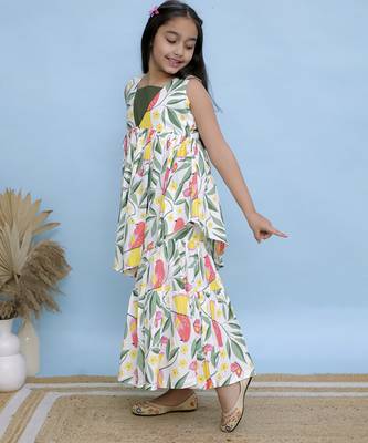 Multicolor printed cotton girls sharara 4