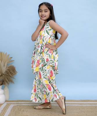 Multicolor printed cotton girls sharara 5