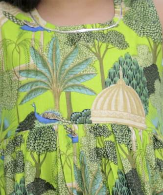 Green printed cotton girls Sharara 4