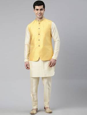 Banarasi brocade jacket with kurta set 1