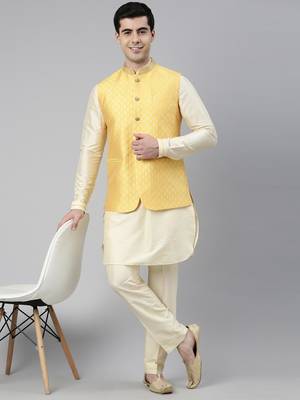 Banarasi brocade jacket with kurta set 5