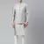 Grey chanderi booti jacket with kurta set