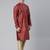 Scarlet red brocade jacket and kurta set