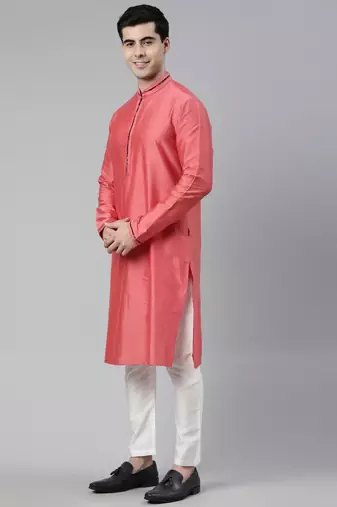 Midnight blue velvet  pashmina printed  jacket with pink kurta