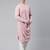 Cream pink printed jacket with pink draped kurta