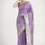 Lavender color banarasi satin silk zari weaving festival saree