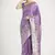 Lavender color banarasi satin silk zari weaving work saree