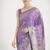Lavender color banarasi satin silk zari weaving festival saree