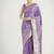 Lavender color banarasi satin silk zari weaving festival saree