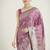 Rose pink color banarasi satin silk zari weaving festival saree