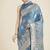 Cyan blue pink color banarasi satin silk zari weaving festival saree