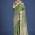 Dusty green weaving banarasi satin silk trendy saree for festival