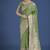 Dusty green weaving banarasi satin silk trendy saree for festival