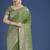 Dusty green weaving banarasi satin silk trendy saree for festival