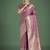 Dusty rose pink weaving banarasi satin silk trendy saree for festival