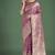 Dusty rose pink weaving banarasi satin silk trendy saree for festival