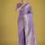 Dusty lavender weaving banarasi satin silk trendy saree for festival
