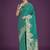 Gorgeous turquoise woven banarasi satin designer silk saree