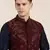 Maroon pashmina embroidery jacket with navy kurta set
