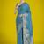 Gorgeous cyan blue woven banarasi satin designer silk saree