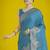 Gorgeous cyan blue woven banarasi satin designer silk saree