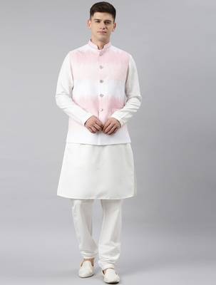 Pink ombre jacket kurta set 1