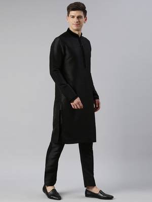 Black velvet hand embroidery jacket set 5