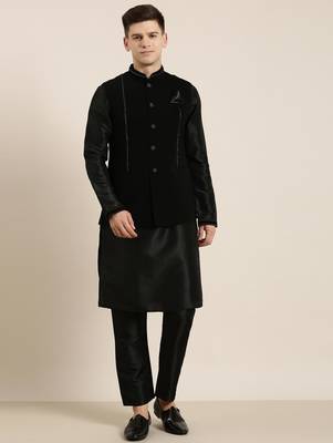 Black jacket kurta set 2