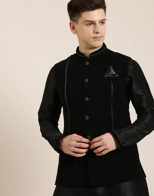 Black jacket kurta set 4