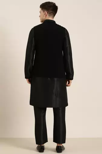 Black jacket kurta set