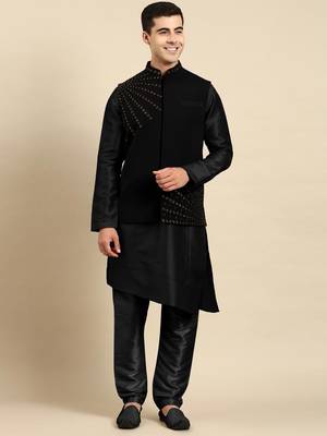 Black jacket kurta set 1