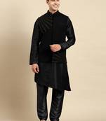 Black jacket kurta set