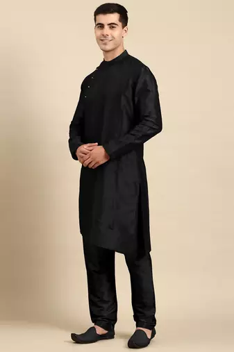 Black jacket kurta set