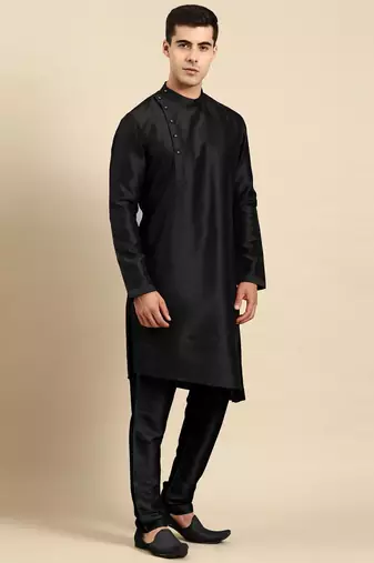 Black jacket kurta set