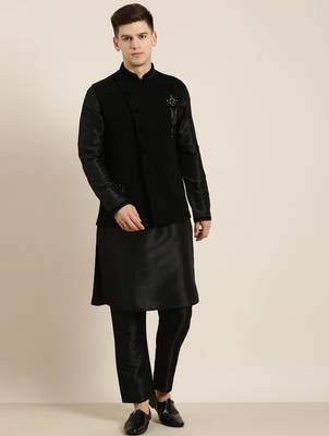 Black jacket kurta set 2