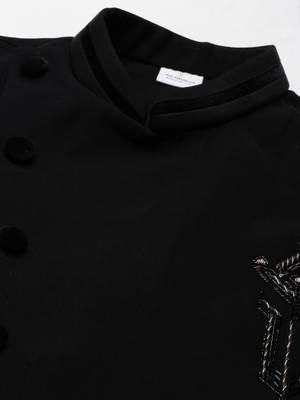Black jacket kurta set 3