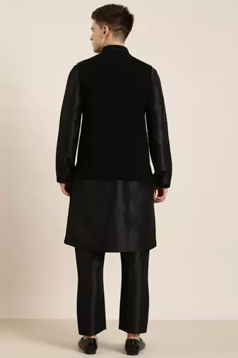 Black jacket kurta set