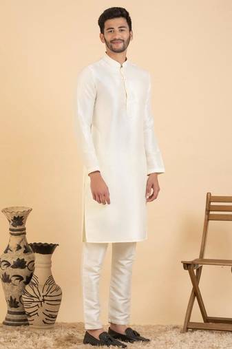 Cream chikankari jacket kurta set