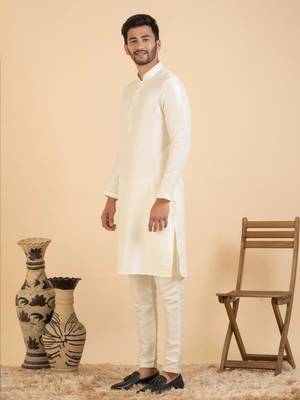 Cream chikankari jacket kurta set 3