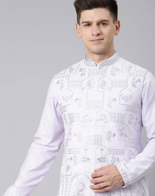 Light purple vivah story jacket  kurta set 1